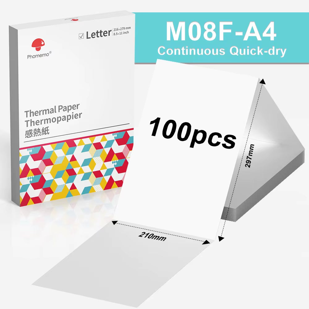 A4 Thermal Printer M08F Wireless Tattoo Transfer Bluetooth USB Mobile Printer Machine Text PDF Document Design Tattoo Printing